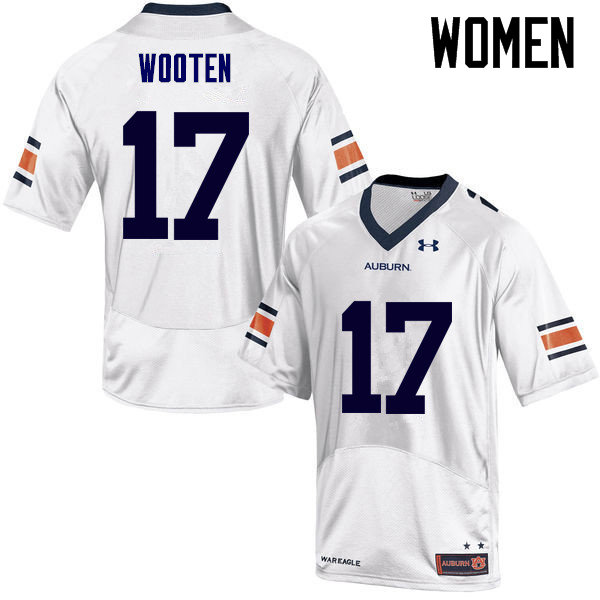 Women Auburn Tigers #17 Chandler Wooten College Football Jerseys Sale-White